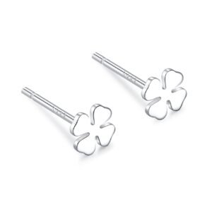 Strieborné napichovacie náušnice S925 Štvrolístok