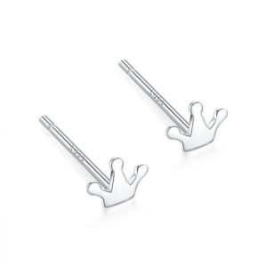 Strieborné napichovacie náušnice S925 Korunka