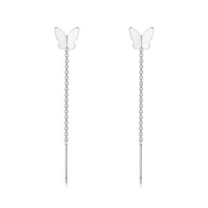 Strieborné retiazkové náušnice S925 – Motýľ