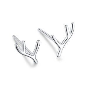 Strieborné napichovacie náušnice S925 Jelenie parohy