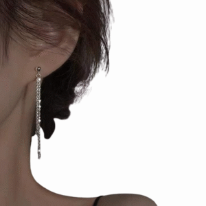 Postriebrené visiace náušnice Long Line