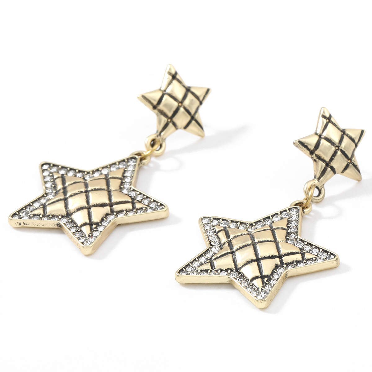 Pozlatené náušnice so zirkónmi – Golden Star