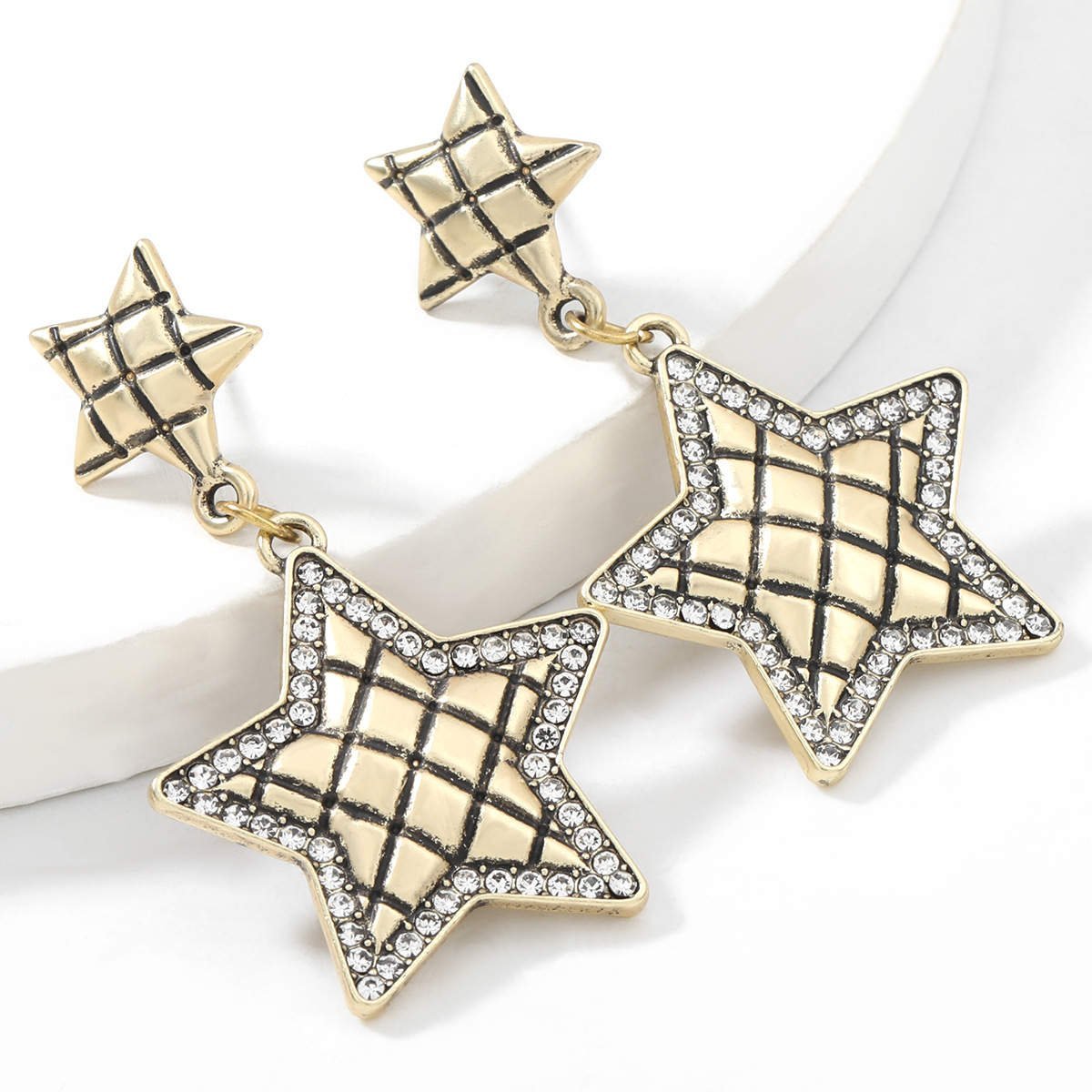 Pozlatené náušnice so zirkónmi – Golden Star – Obrázok 2