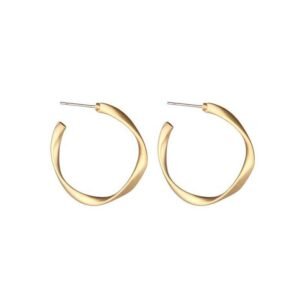 Točené pozlátené kruhové náušnice – Modern Twist