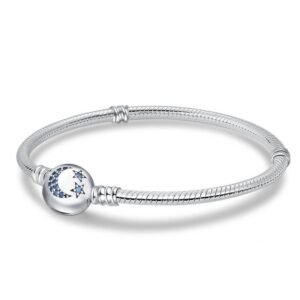 Eurocharms Strieborný Náramok S925 Mesiac, Hviezdy