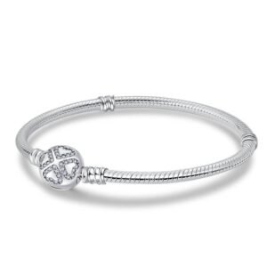 Eurocharms Strieborný Náramok S925 Štvorlístok