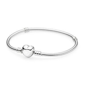 Eurocharms Postriebrený Náramok Srdce