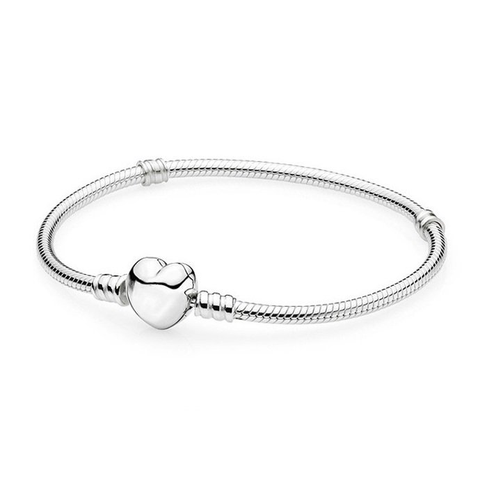 Eurocharms Postriebrený Náramok Srdce