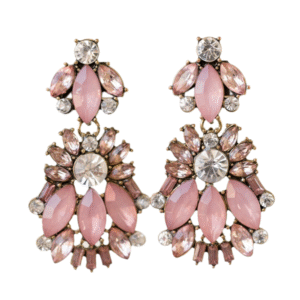 Eurocharms Napichovacie žiarivé ružové krištáľové náušnice