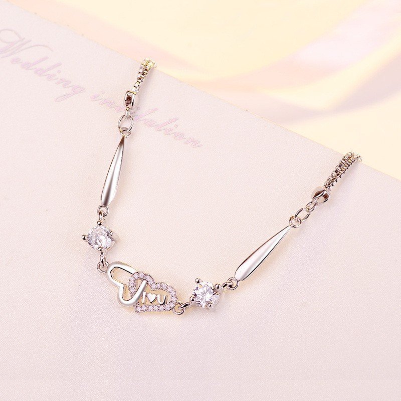 Eurocharms Strieborný Náramok S925 Dve Spojené Srdcia – Obrázok 4