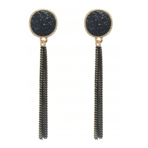 Eurocharms Náušnice Black Tassel Elegance