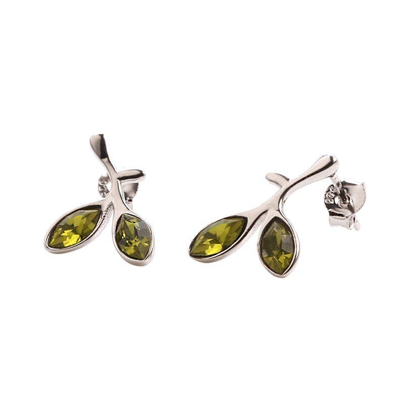 Eurocharms Strieborné náušnice S925 – Zirkónové Listy