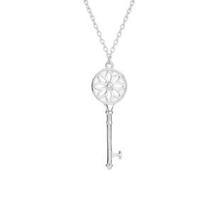 Strieborný Náhrdelník S925 Strieborný Kľúč