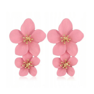 Ružové kvetinové náušnice - Pink Garden