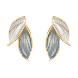 Pozlatené listové náušnice s dvojitým efektom
