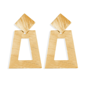 Pozlatené visiace náušnice - Gold Geometric Drop