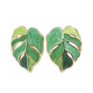 Zelené náušnice Green Monstera