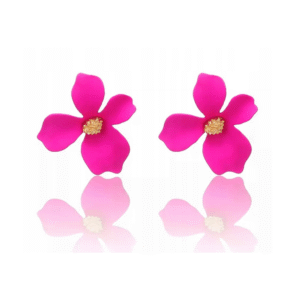 Ružové kvetinové napichovacie náušnice