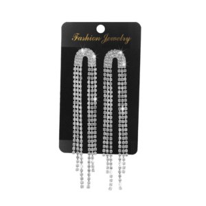 Postriebrené visiace krištáľové náušnice Crystal Shine