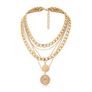 Pozlátený kombinovaný náhrdelník pozlátené mince