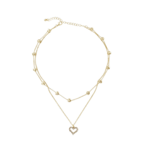 Náhrdelník 2v1 Srdce – Elegantný Dvojvrstvový Šperk so Zirkónmi