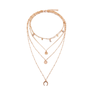 Pozlátený náhrdelník 4v1 Slnko, Mesiac, Hviezdy