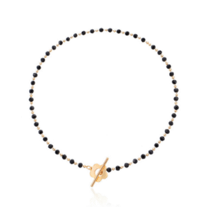 Pozlátený náhrdelník s Čiernymi perličkami