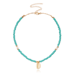 Tyrkysový Náhrdelník s Mušľou