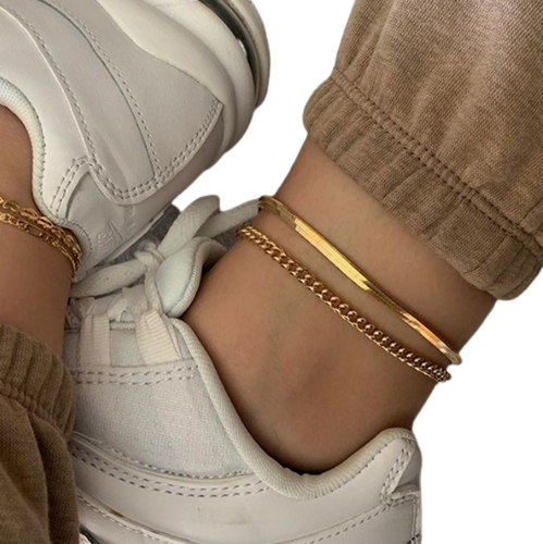Zlatý Členkový Náramok 2 ks