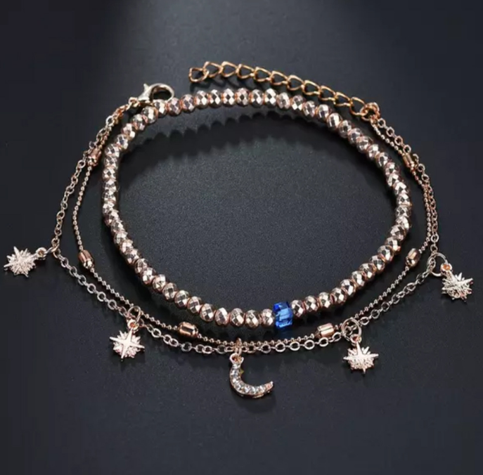 Sada Náramkov na Členok Mesiac a Hviezdy 2 ks – Obrázok 4
