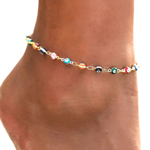 Postriebrený Náramok na Členok s Očkami