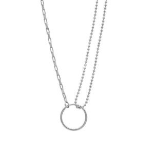 Postriebrený Kombinovaný Náhrdelník, Kruh