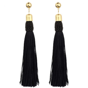 Čierne strapcové náušnice Black Tassel
