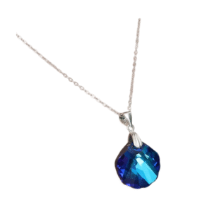 Eurocharms Strieborný Náhrdelník S925 Modrá Mušľa