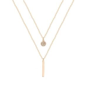 Dvojitý pozlátený náhrdelník so zirkónmi