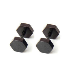 Čierne náušnice s činkami z chirurgickej ocele