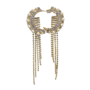 Pozlátené náušnice so zirkónmi v tvare Mesiaca