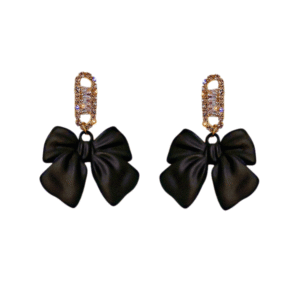 Náušnice Čierne mašličky so zirkónmi