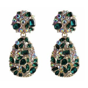 Pozlatené náušnice so zelenými zirkónmi