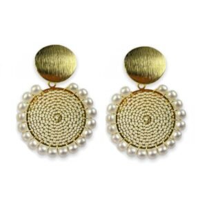 Pozlátené korálkové náušnice s perlami