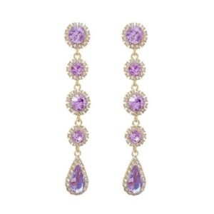 Pozlátené náušnice s fialovými zirkónmi