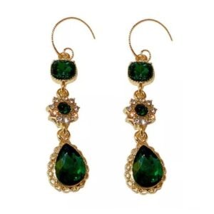 Pozlátené náušnice so zelenými zirkónmi