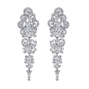 Eurocharms Elegantné Postriebrené svadobné náušnice s kryštálmi