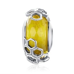 Strieborný prívesok S925 Medový Plást, Muránske Sklo