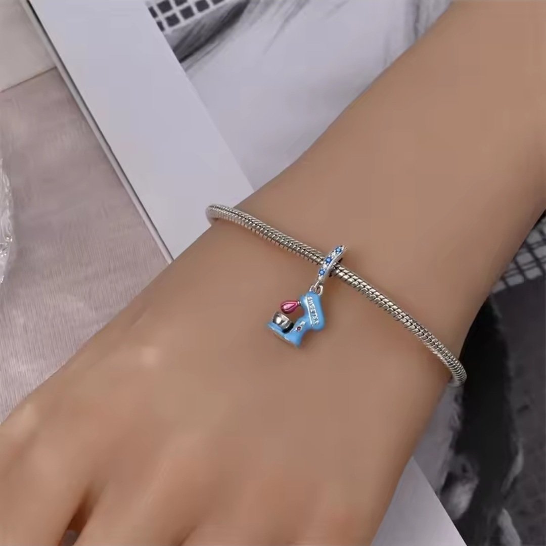 Eurocharms Strieborný Prívesok S925, Modrý Mixér "Mix It Up" – Obrázok 3