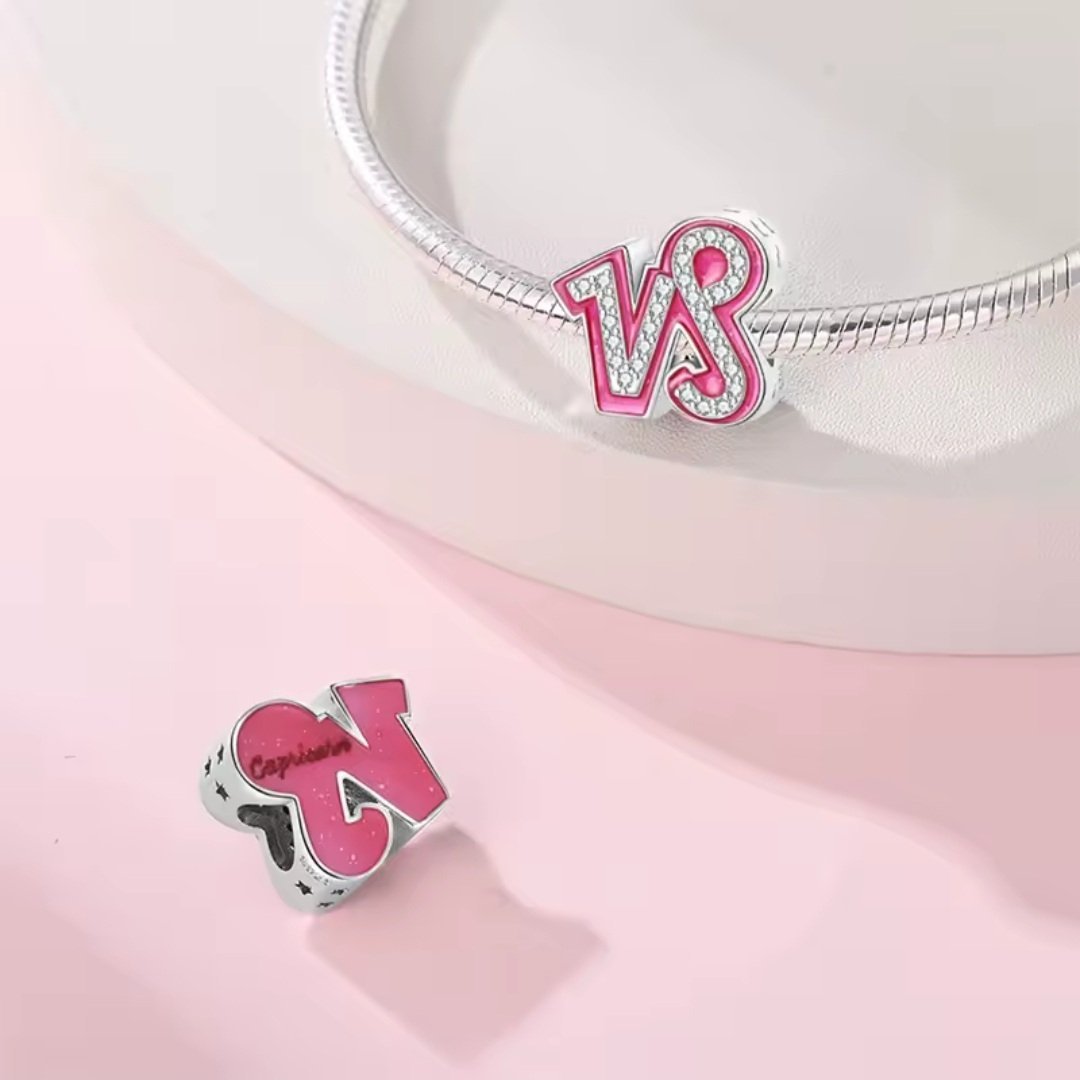 Eurocharms Strieborný Prívesok S925 Znamenie Zverokruhu Ružový Kozorožec – Obrázok 2