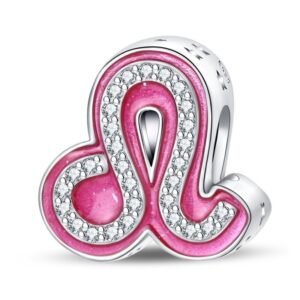 Eurocharms Strieborný Prívesok S925 Znamenie Zverokruhu Ružový Lev