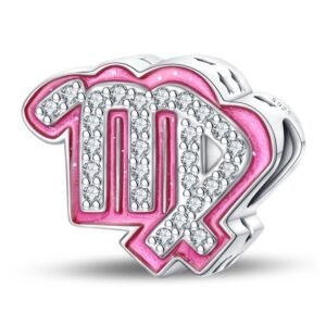 Eurocharms Strieborný Prívesok S925 Znamenie Zverokruhu Ružová Panna