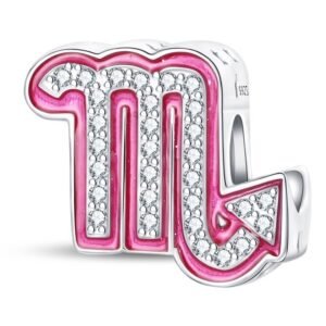 Eurocharms Strieborný Prívesok S925 Znamenie Zverokruhu Ružový Škorpión