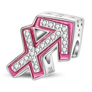 Eurocharms Strieborný Prívesok S925 Znamenie Zverokruhu Ružový Strelec